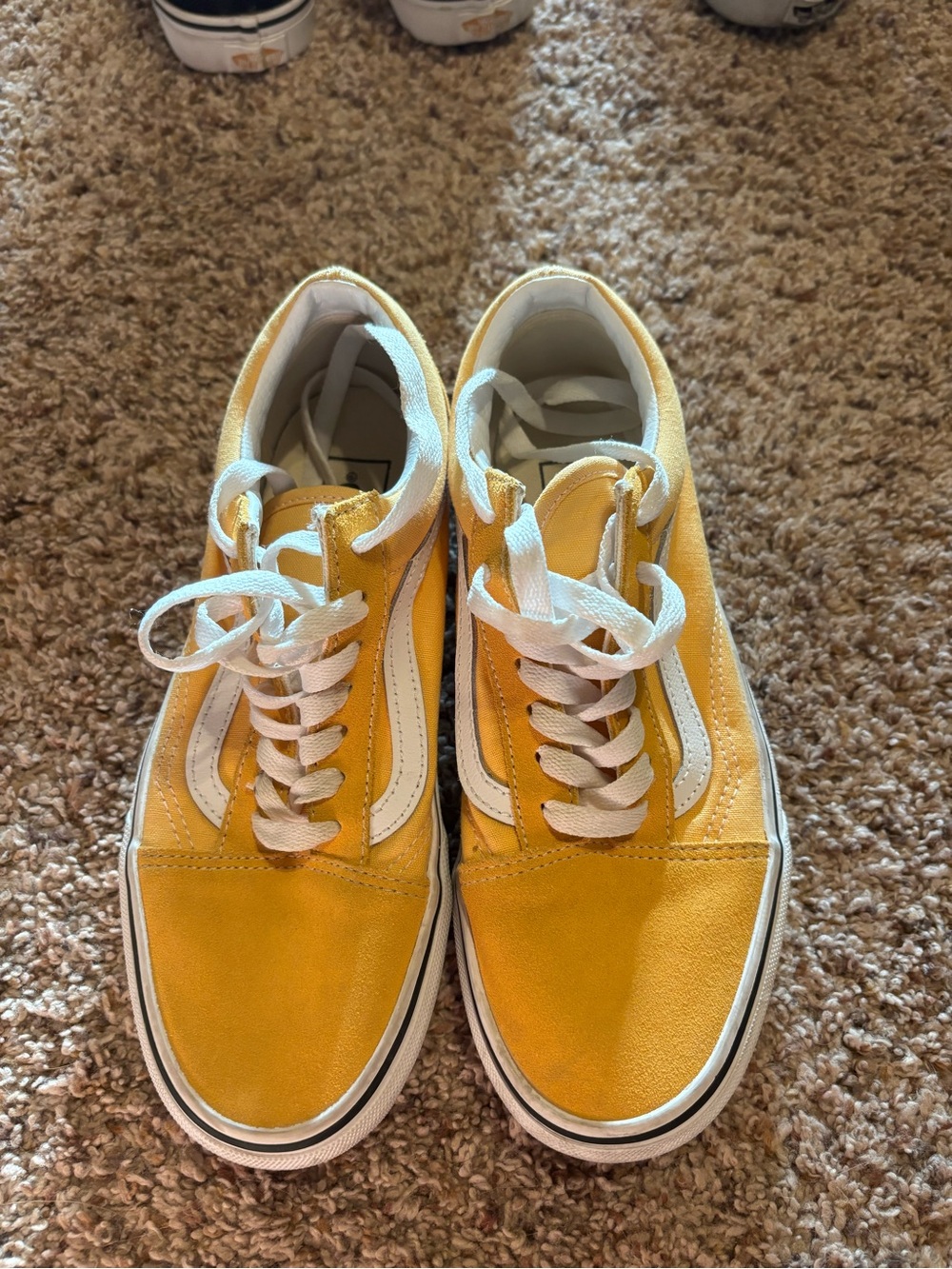 Unisex Vans Yellow and White Old Skool Lace-Up Sneakers